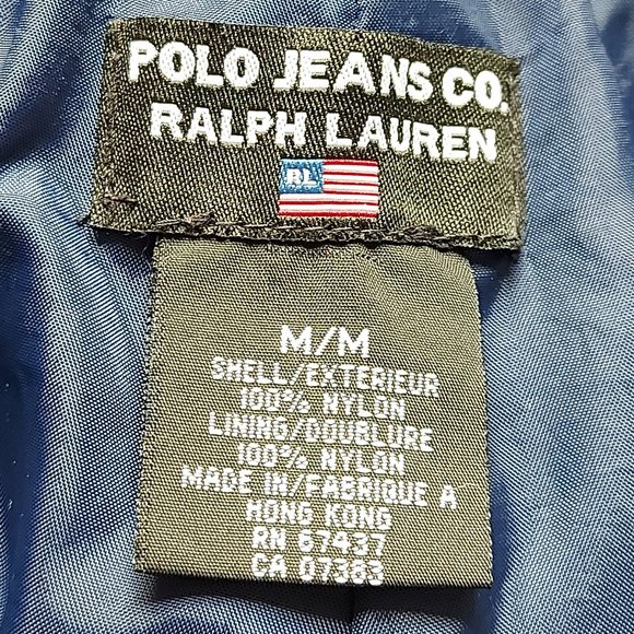 Polo Jeans Co. Ralph Lauren Windbreaker Short Pant Medium Blue Side Snap Button - Picture 8 of 11